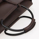 GUCCI Hand Bag Leather Brown Silver Auth bs29572-7