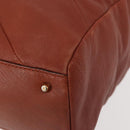 Chloe Tote Bag Leather Brown Gold Auth bs29573-14