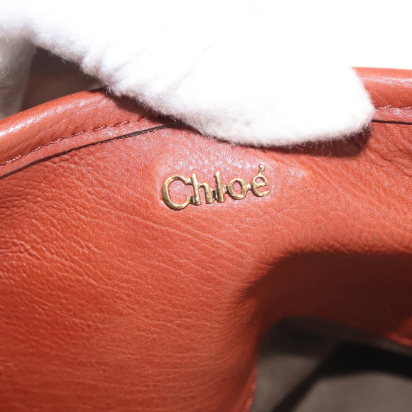Chloe Tote Bag Leather Brown Gold Auth bs29573