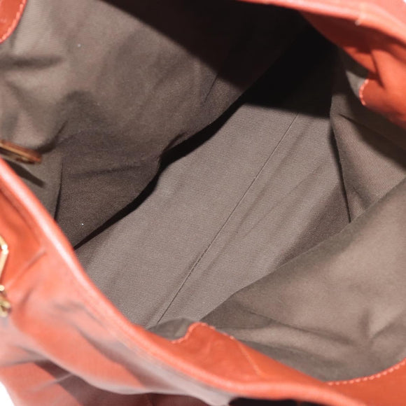 Chloe Tote Bag Leather Brown Gold Auth bs29573