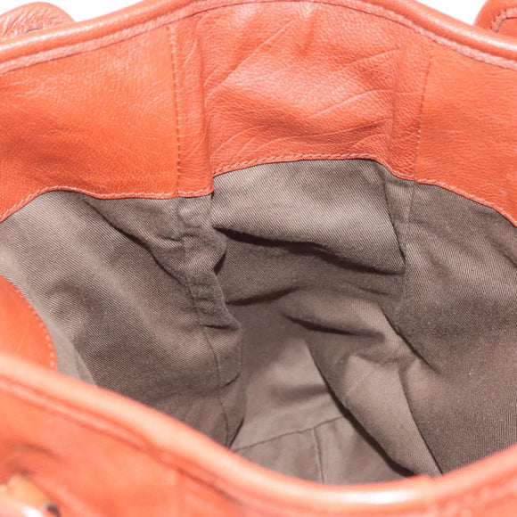 Chloe Tote Bag Leather Brown Gold Auth bs29573