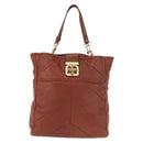Chloe Tote Bag Leather Brown Gold Auth bs29573-13