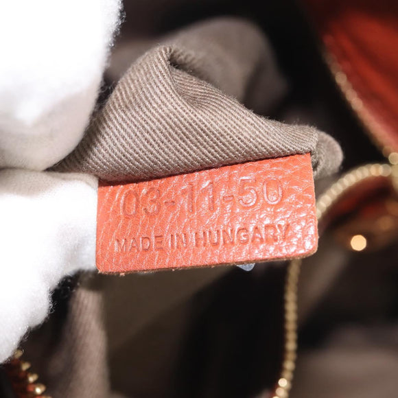 Chloe Tote Bag Leather Brown Gold Auth bs29573