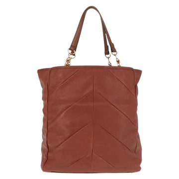 Chloe Tote Bag Leather Brown Gold Auth bs29573 - 0