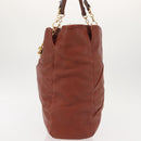 Chloe Tote Bag Leather Brown Gold Auth bs29573-3