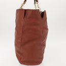 Chloe Tote Bag Leather Brown Gold Auth bs29573-4