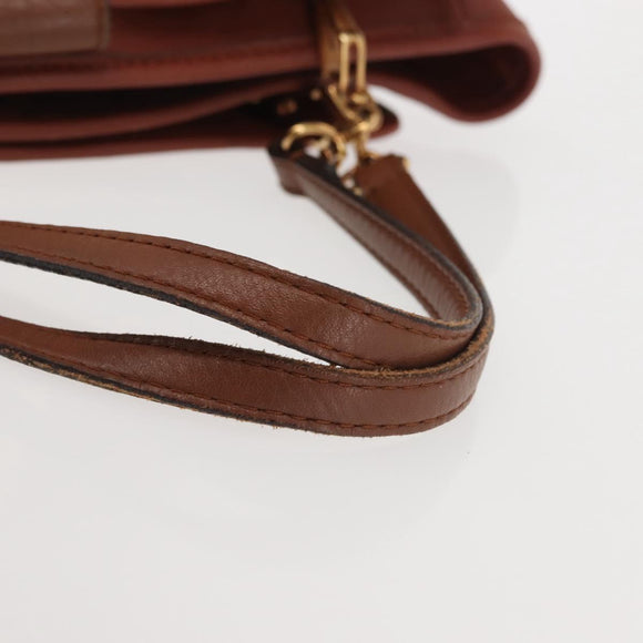 Chloe Tote Bag Leather Brown Gold Auth bs29573