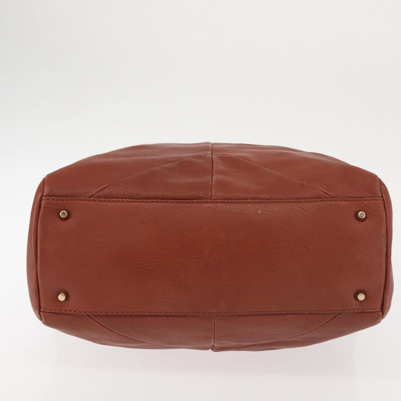 Chloe Tote Bag Leather Brown Gold Auth bs29573