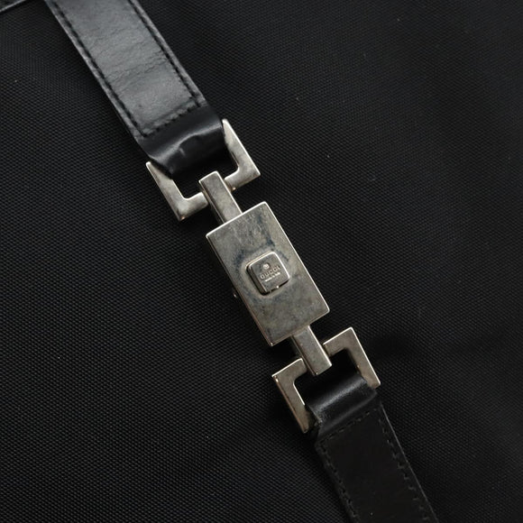 GUCCI Jackie Tote Bag Nylon Black Silver 002 1064 3444 Auth bs29574