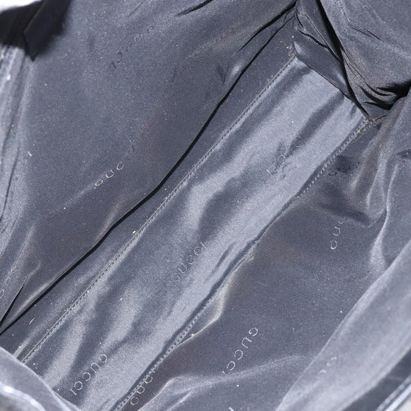 GUCCI Jackie Tote Bag Nylon Black Silver 002 1064 3444 Auth bs29574