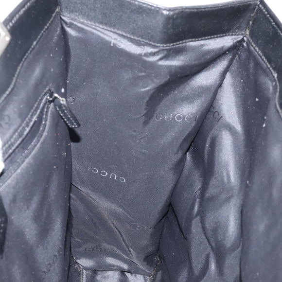 GUCCI Jackie Tote Bag Nylon Black Silver 002 1064 3444 Auth bs29574