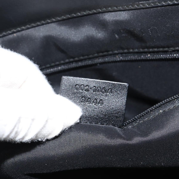 GUCCI Jackie Tote Bag Nylon Black Silver 002 1064 3444 Auth bs29574