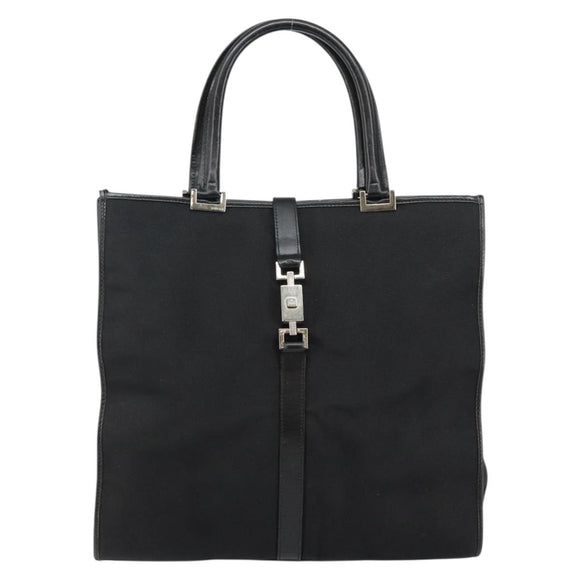GUCCI Jackie Tote Bag Nylon Black Silver 002 1064 3444 Auth bs29574