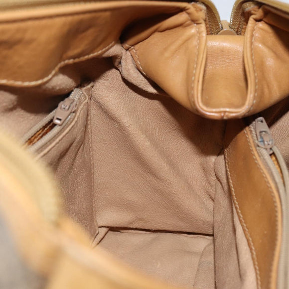 GUCCI Micro GG Supreme Mini Boston Bag PVC Beige Gold Auth bs29576