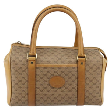 GUCCI Micro GG Supreme Mini Boston Bag PVC Beige Gold Auth bs29576 - 0