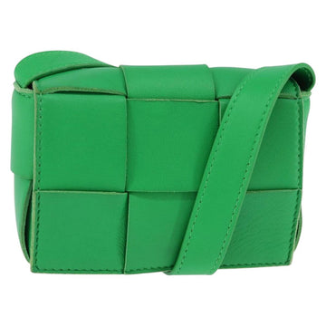 BOTTEGA VENETA MAXI INTRECCIATO candy Cassette Bag Leather Green Auth bs29580