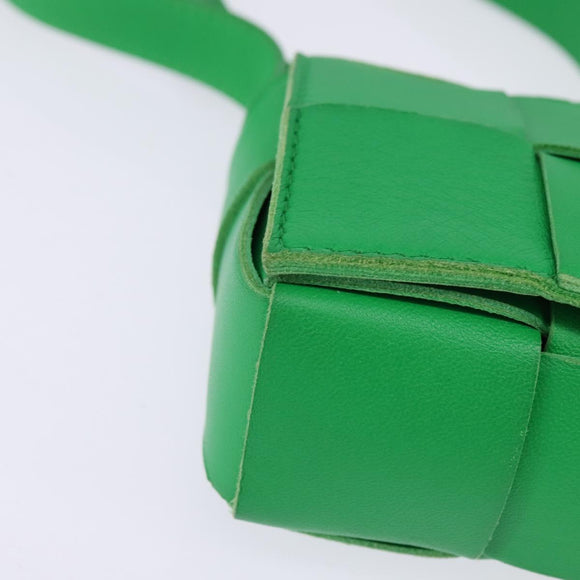 BOTTEGA VENETA MAXI INTRECCIATO candy Cassette Bag Leather Green Auth bs29580