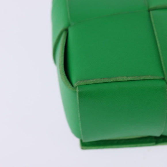 BOTTEGA VENETA MAXI INTRECCIATO candy Cassette Bag Leather Green Auth bs29580