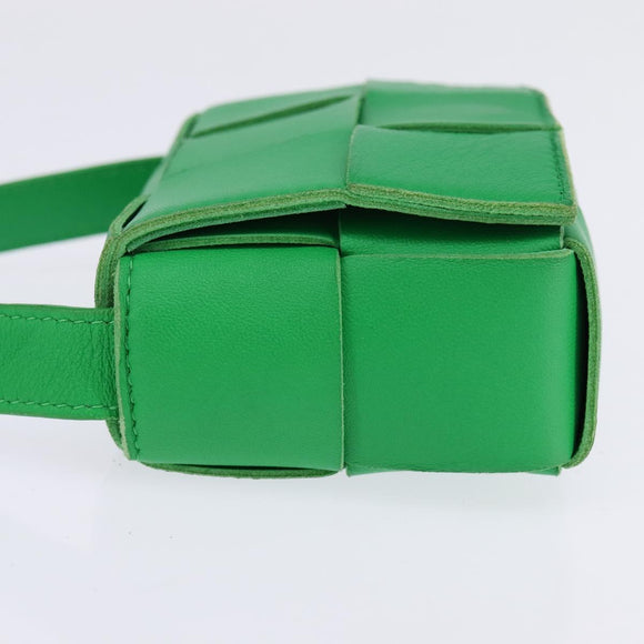BOTTEGA VENETA MAXI INTRECCIATO candy Cassette Bag Leather Green Auth bs29580
