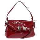 Chloe 2way Pouch Enamel Red Gold Auth bs29581-1