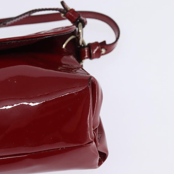 Chloe 2way Pouch Enamel Red Gold Auth bs29581