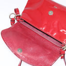 Chloe 2way Pouch Enamel Red Gold Auth bs29581-10