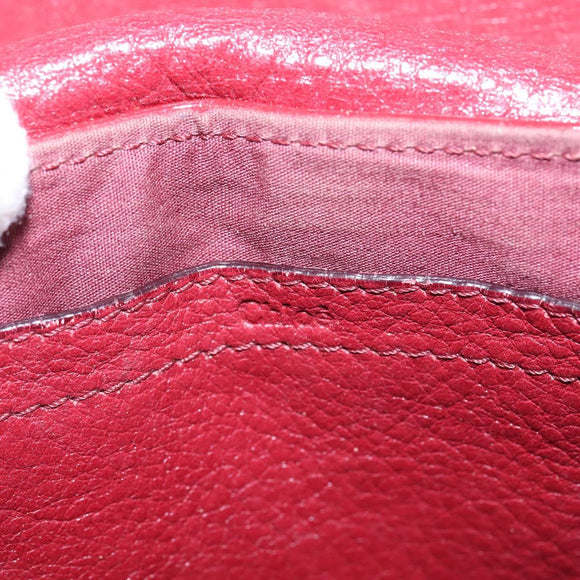 Chloe 2way Pouch Enamel Red Gold Auth bs29581