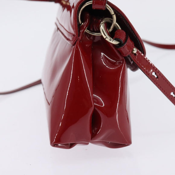 Chloe 2way Pouch Enamel Red Gold Auth bs29581