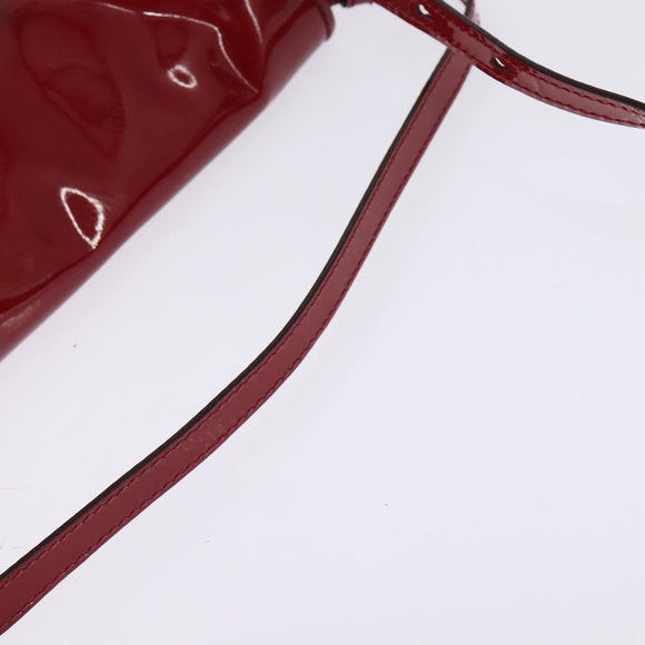 Chloe 2way Pouch Enamel Red Gold Auth bs29581