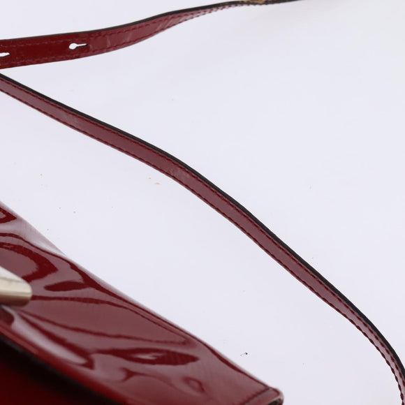 Chloe 2way Pouch Enamel Red Gold Auth bs29581