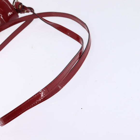 Chloe 2way Pouch Enamel Red Gold Auth bs29581