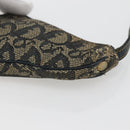 Christian Dior Trotter Canvas Saddle Coin Purse Navy Gold Auth bs29582-15