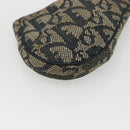 Christian Dior Trotter Canvas Saddle Coin Purse Navy Gold Auth bs29582-16