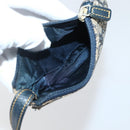 Christian Dior Trotter Canvas Saddle Coin Purse Navy Gold Auth bs29582-11