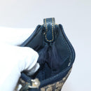 Christian Dior Trotter Canvas Saddle Coin Purse Navy Gold Auth bs29582-18