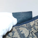 Christian Dior Trotter Canvas Saddle Coin Purse Navy Gold Auth bs29582-12