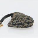 Christian Dior Trotter Canvas Saddle Coin Purse Navy Gold Auth bs29582-3