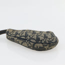 Christian Dior Trotter Canvas Saddle Coin Purse Navy Gold Auth bs29582-6
