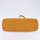 Gianni Versace Sunface Hand Bag Leather 2way Beige Gold Auth bs29583-11