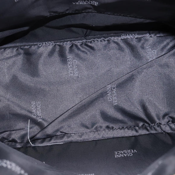 Gianni Versace Sunface Hand Bag Leather 2way Beige Gold Auth bs29583