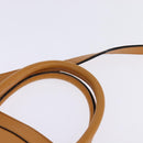 Gianni Versace Sunface Hand Bag Leather 2way Beige Gold Auth bs29583-8