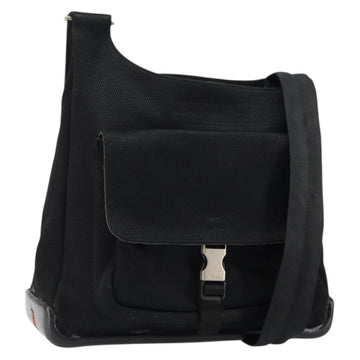 PRADA Sports Shoulder Bag Canvas Black Silver Auth bs29584