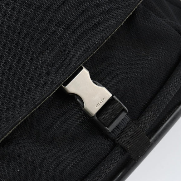 PRADA Sports Shoulder Bag Canvas Black Silver Auth bs29584