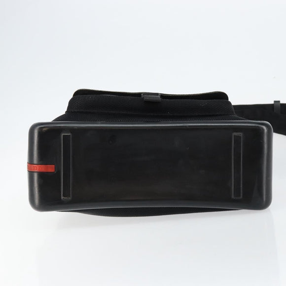 PRADA Sports Shoulder Bag Canvas Black Silver Auth bs29584