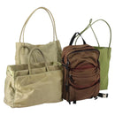 PRADA Hand Bag Nylon 4Set Beige Khaki Brown Auth bs29585-1