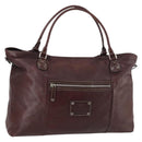 GUCCI Tote Bag Leather Brown Silver 189680 Auth bs29589-1