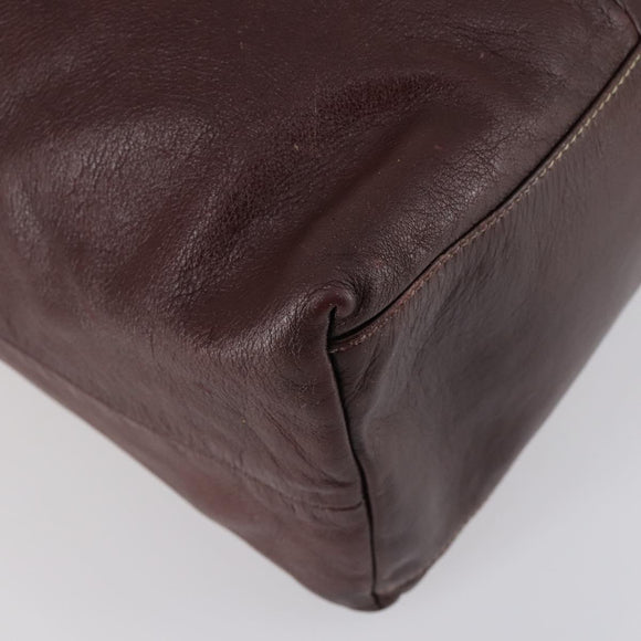 GUCCI Tote Bag Leather Brown Silver 189680 Auth bs29589