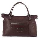 GUCCI Tote Bag Leather Brown Silver 189680 Auth bs29589-13