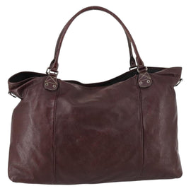 GUCCI Tote Bag Leather Brown Silver 189680 Auth bs29589 - 0