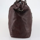 GUCCI Tote Bag Leather Brown Silver 189680 Auth bs29589-4